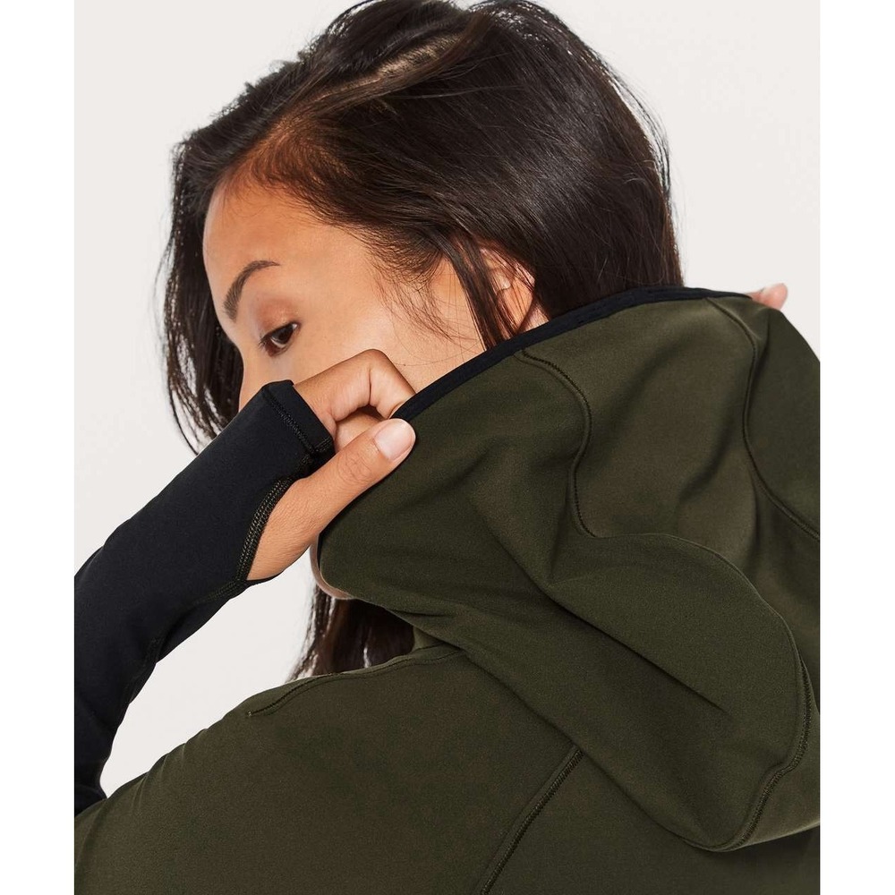 Lululemon Shape Up Dark Olive Black Pullover Nulu Sz 4 (approx)